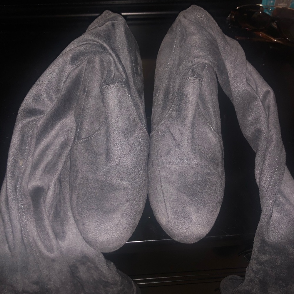 gray suede over the knee boots *perfect condition*